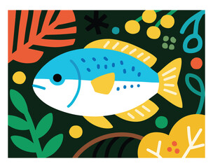Fish Vector Illustration – Colorful Aquatic Animal Design