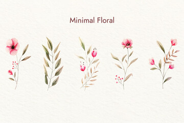 minimal Floral water color texture vector