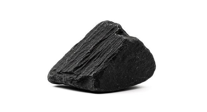 A single piece of black coal