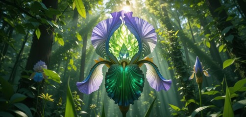  Nature s Eye An Iris Inspired by the Lush Greenery of a Dense Forest in Summer
