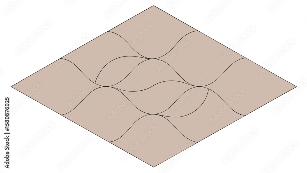 Aufkleber abstract geometric pattern with flowing curves on a diamond shape background