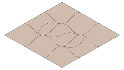 Abstract geometric pattern with flowing curves on a diamond shape background