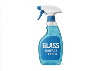 Glass surface cleaner spray bottle isolated on transparent background