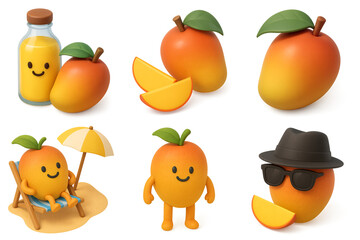 Yellow gradiant Mango in various shapes and styles