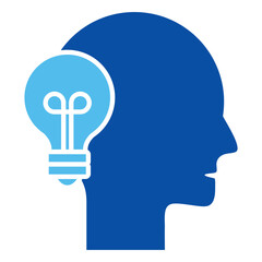 Idea Icons In Blue Style, Vector Illustration