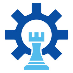 Strategic Icons In Blue Style, Vector Illustration