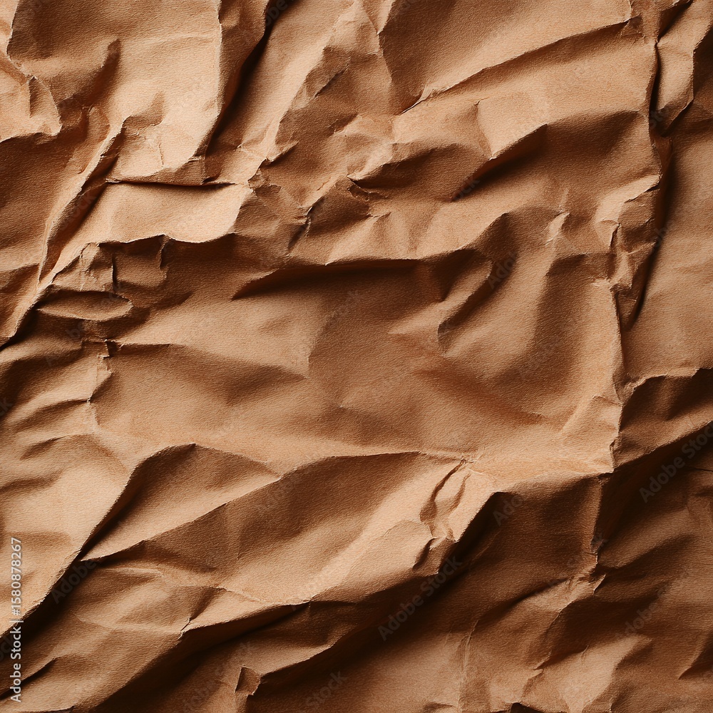 Poster high resolution texture of crumpled brown kraft paper background ideal for design projects packaging