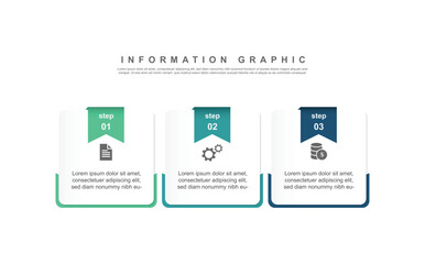3 step infographic design. schedule concept with paper layout. can be used for workflow illustration