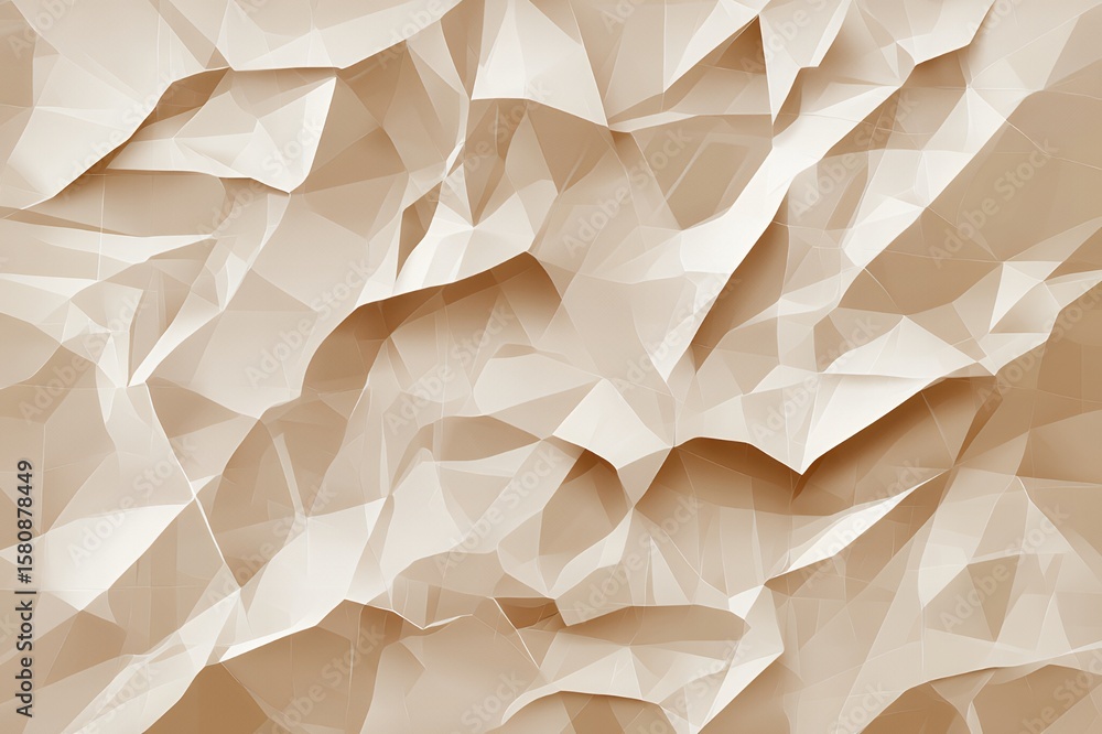 Poster abstract beige crumpled paper texture background high resolution low polygonal design graphic art th