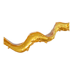 Elegant Liquid Wave Isolated on Transparent Background