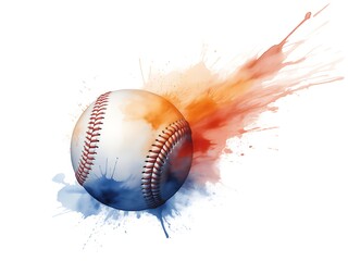 Baseball Splash: Dynamic Watercolor Artwork for Sports Fans world Series day
