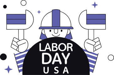 Celebrate america s workforce with a patriotic quote and emblematic hard hat featuring the stars and stripes perfect for commemorative designs