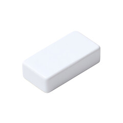 Isolated White Rectangular Block on Transparent Background