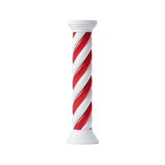 Red and White Striped Pole Isolated on Transparent Background