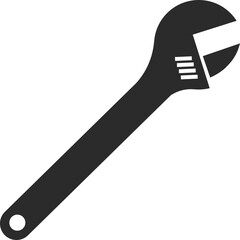 spanner repair work tool icon in dark grey and clear background editable vector illustration
