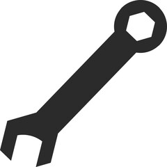 wrench repair work tool icon in dark grey and clear background editable vector illustration