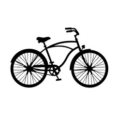 Vintage bicycle silhouette on a clean background. 