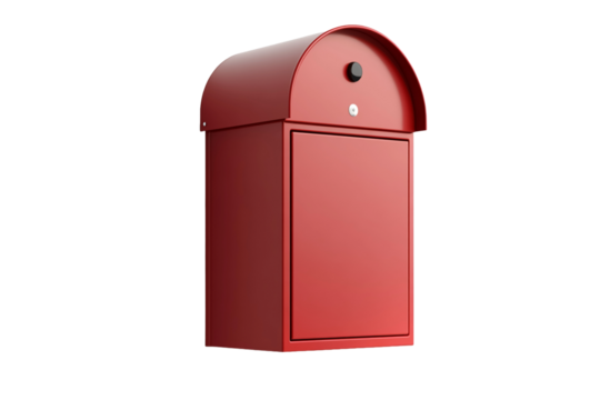 Red mailbox on white background, PNG