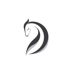 Abstract horse logo.  Simple, elegant design
