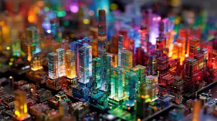 Future Technology Digital Cityscape Connection Data Urban Network