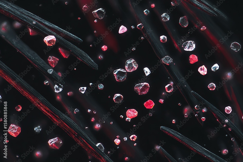 Aufkleber close-up view of sparkling crystals against dark background highlighting unique textures and colors 