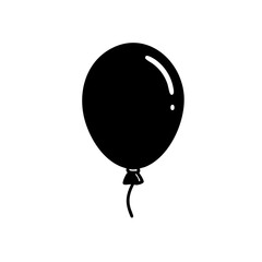 A black balloon on a string.