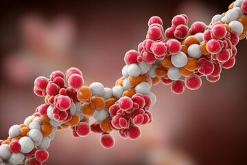 Detailed view of molecular structure showcasing atoms and bonds in a complex formation