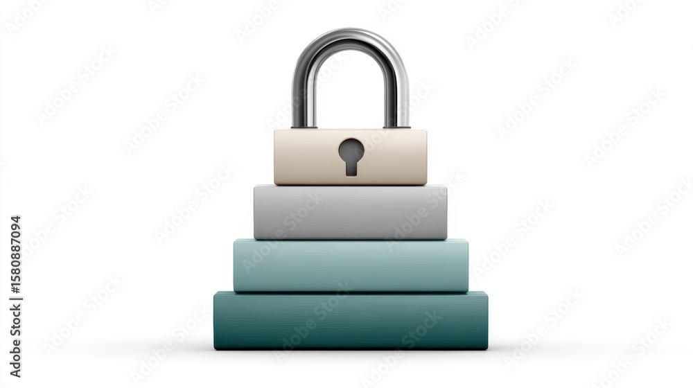 Poster double padlock security, enhanced protection and access control for data physical assets