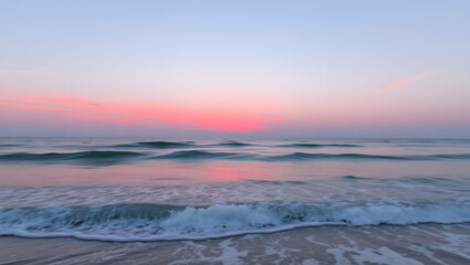 Ocean Calm – Gentle waves and a pink sunset