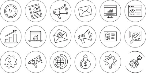Fototapeta premium Growth Hacking Icon Vector Set