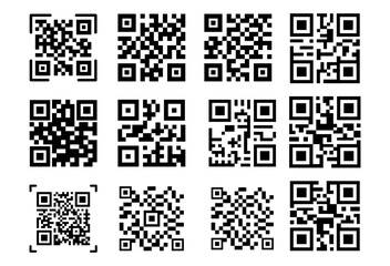 qr code square icon vector illustration