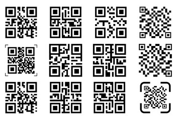Fototapeta premium qr code square icon vector illustration