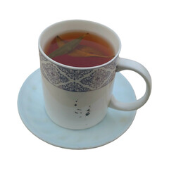  Herpal Green Tea for Weight Loss with Copy Text Space. Herbal Beverage Element for Health Product...