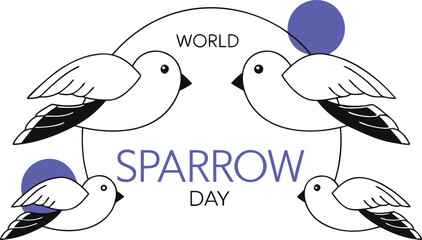 Celebrate world sparrow day with this vibrant artistic graphic featuring a global theme and symbolic representation of avian conservation efforts for a healthier planet