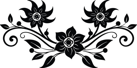 classic flower ornament vector