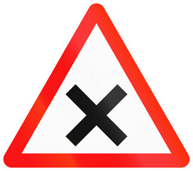 Chinese road sign used in Macau - Crossroads or junction