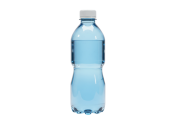 Isolated Clear Plastic Water Bottle with White Cap