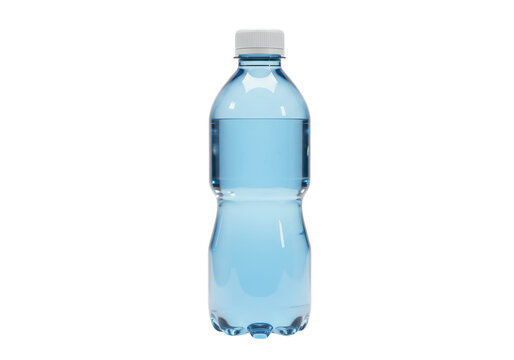 Isolated Clear Plastic Water Bottle with White Cap
