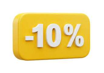 Isolated Minus 10 Percent Discount Sign