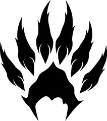 Black bloody claws animal scratch scrape track. Cat, tiger, bear, lion scratches paw shape. Four nails trace stock illustration