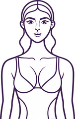 Woman's Body Single Line Drawing with Editable Stroke stock illustration