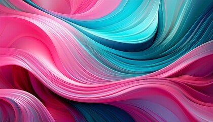 Fototapeta premium vibrant abstract art with gradient curves in pink and cyan