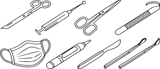 Doctor and Clinic Line Icon Bundle