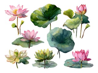 Serene Pink Water Lily Blossom on Green Pad, Aquatic Beauty spa calm pond lake bloom river macro