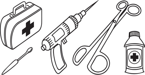 Medicine and Health Outline Icon Set