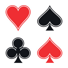 Classic playing card suits heart club diamond spade design elements