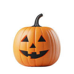 Classic Halloween pumpkin with a cheerful face