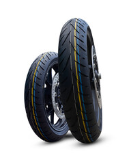 sport motorcycle tires isolated on transparent background. png file