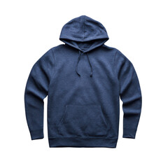 Classic navy blue hoodie with cozy texture and roomy cut, designed for comfort, layering, and seasonal fashion on transparent background
