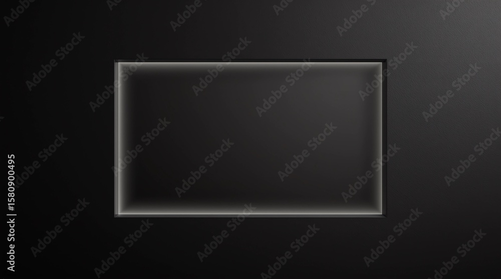 Fototapete blank logo frame with modern style on black background. empty silver template for design emblem and 